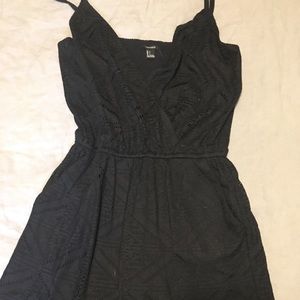 Black crochet romper